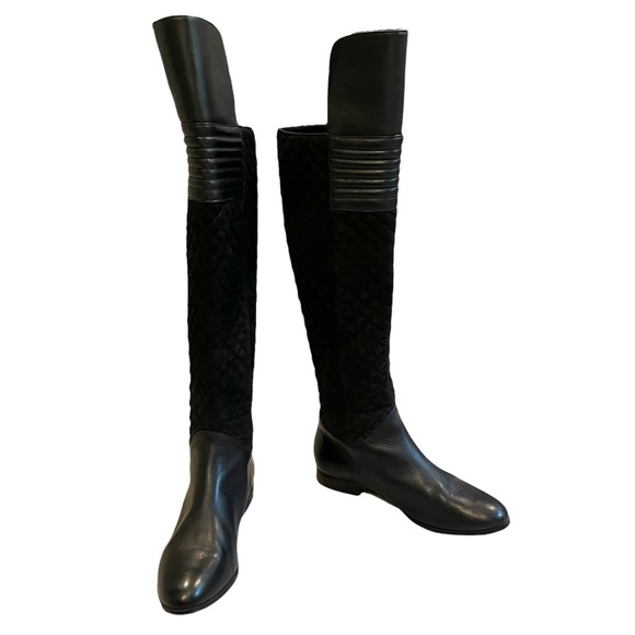 Renvy Black Melina Over The Knee Quilted Boots - Picture 4 of 13